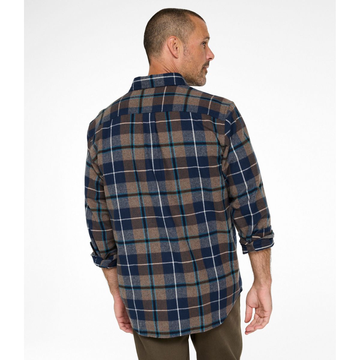L.L.Bean Men's Sport Shirt L.L.Bean Men's Scotch Plaid Flannel Shirt, Traditional Fit