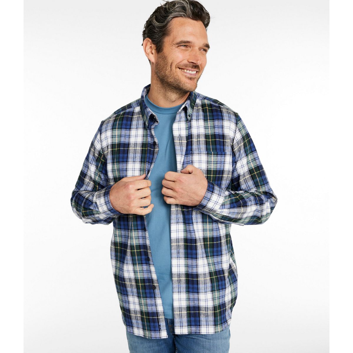 L.L.Bean Men's Sport Shirt L.L.Bean Men's Scotch Plaid Flannel Shirt, Traditional Fit