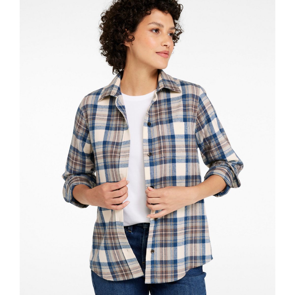 L.L.Bean Women's Shirts L.L.Bean Women's Scotch Plaid Flannel Shirt, Relaxed
