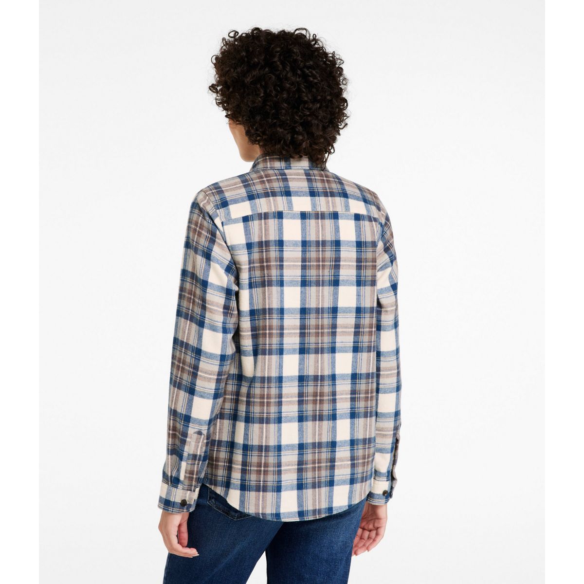 L.L.Bean Women's Shirts INDIGO TARTAN / XS L.L.Bean Women's Scotch Plaid Flannel Shirt, Relaxed 273137