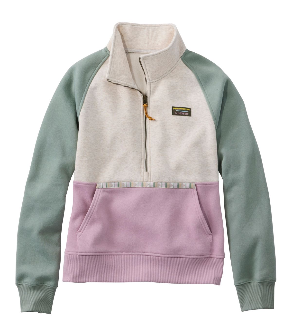 L.L.Bean Women's Sweatshirts S/O/M / XS L.L.Bean Women's Mountain Classic Sweatshirt, Half-Zip Colorblock 529059