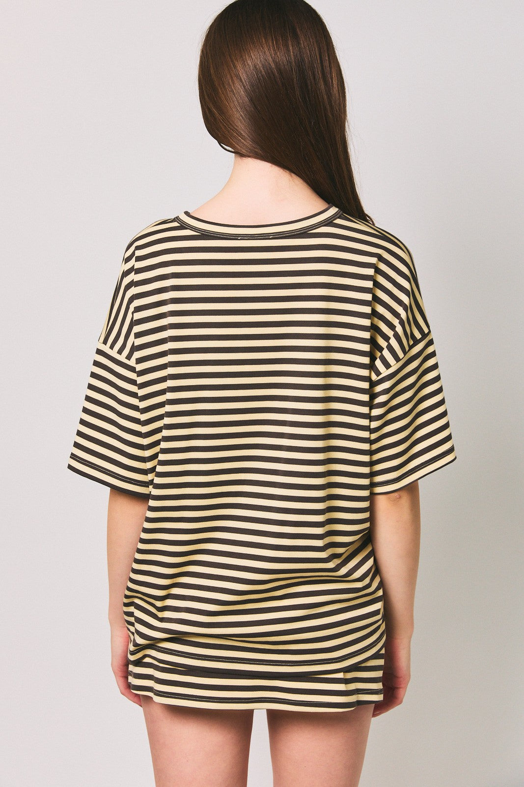 LELIS COLLECTION Short Sleeve Round Neck Oversized Stripe T-shirt