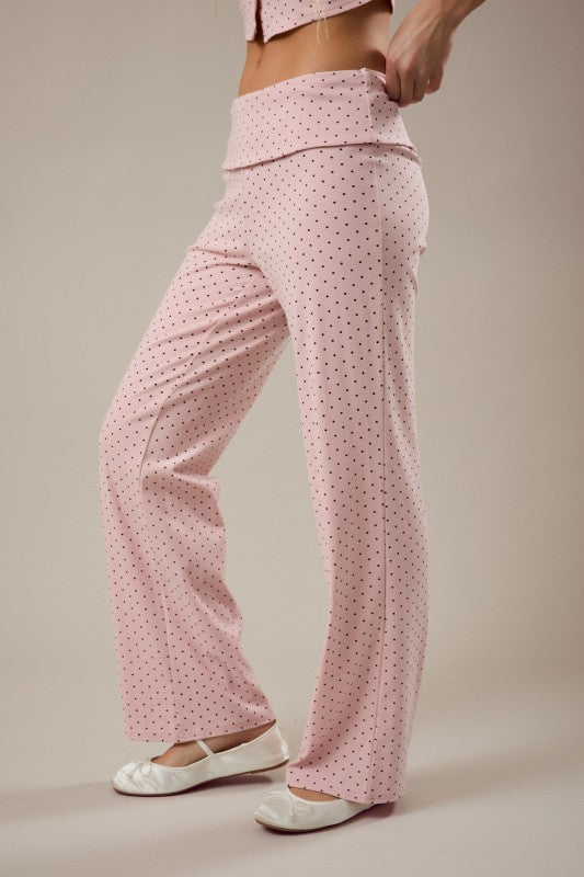 LELIS COLLECTION Women's Pants Low Waist Foldover Pants