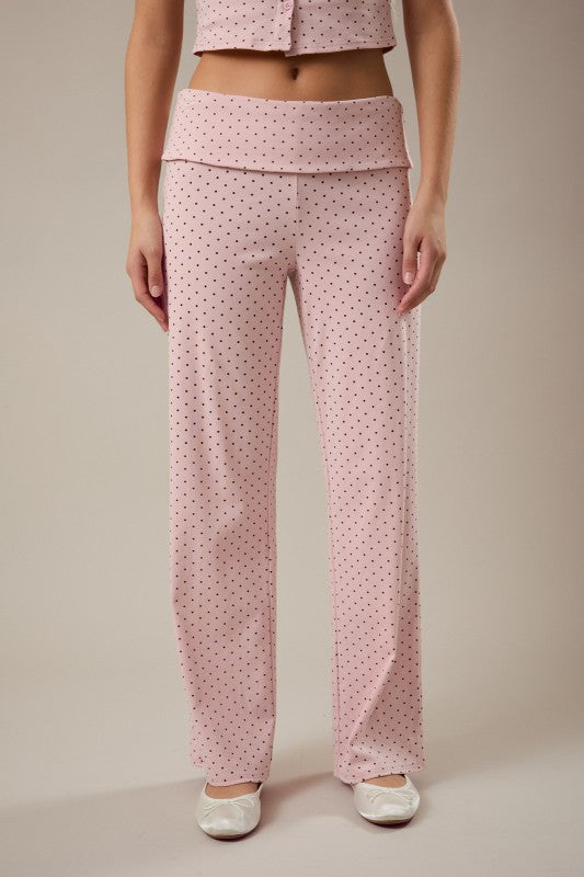 LELIS COLLECTION Women's Pants Low Waist Foldover Pants