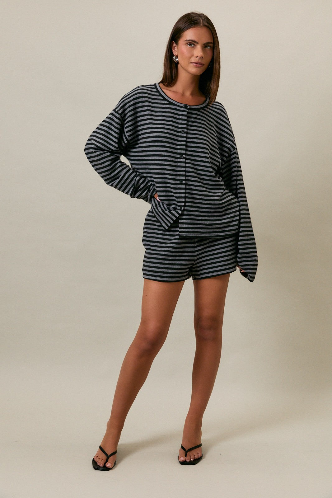 LELIS COLLECTION Women's Shorts Mid Rise Striped Shorts