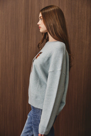 LELIS COLLECTION Women's Sweaters Horse Long Sleeve Crew Neck Sweater