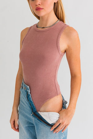 LELIS COLLECTION Women's Top Knit Texture Crew Neck Tank Bodysuit || David's Clothing