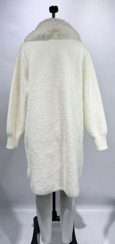 LENA Women Jackets Faux Fur Sweater Coat || David's Clothing