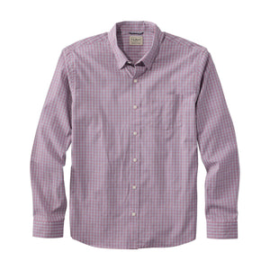 LL Bean 11-Mens Woven Shirt ICED ORCHID / S L.L.Bean Men's Comfort Stretch Performance® Shirt, Long-Sleeve, Slightly Fitted Untucked Fit, Plaid 52169657877