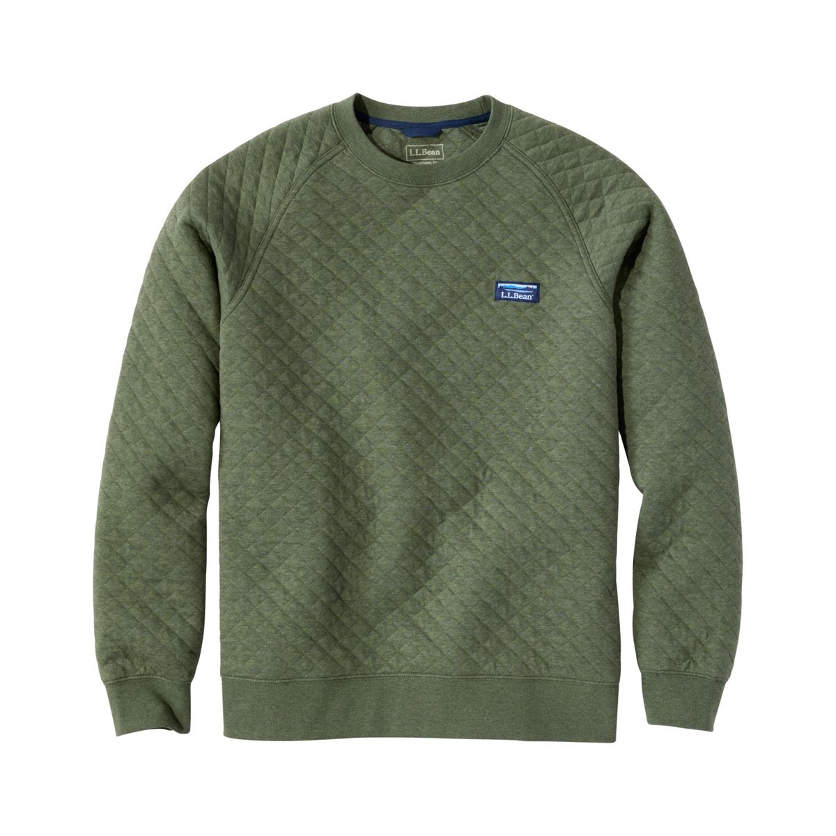 LL Bean 9-Men's Knit Shirts INDIGO HEATHER / S L.L.Bean Men's Quilted Sweatshirt, Crewneck 5106441705