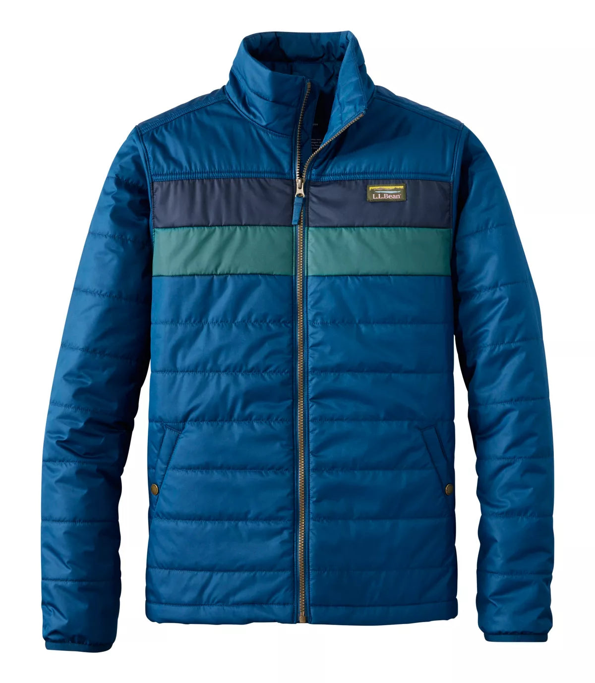 LL Bean Men's Jackets BLUE/NAUTICAL NAVY / S L.L. Bean Men's Mountain Classic Puffer Jacket, Colorblock 51240657892