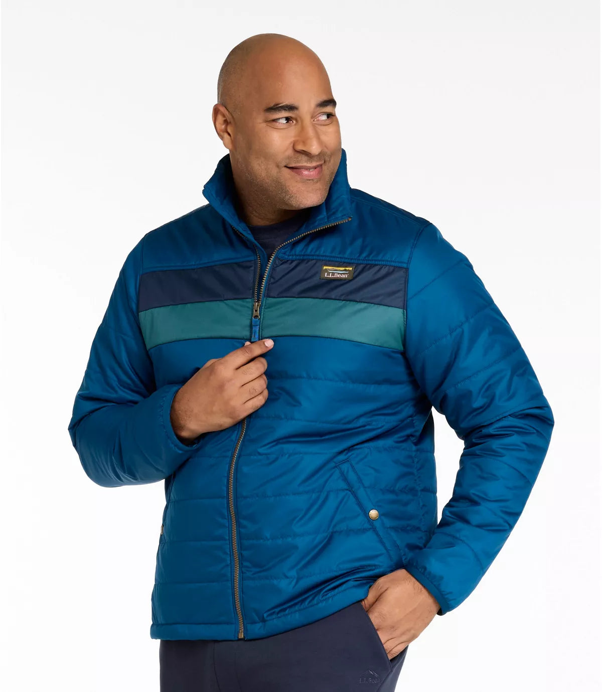 LL Bean Men's Jackets L.L. Bean Men's Mountain Classic Puffer Jacket, Colorblock