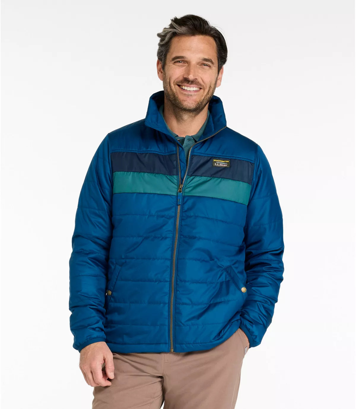 LL Bean Men's Jackets L.L. Bean Men's Mountain Classic Puffer Jacket, Colorblock