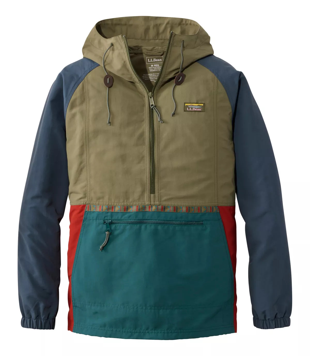LL Bean Men's Outerwear SILVER SAND/RANGELEY / S L.L. Bean Men's Mountain Classic Anorak, Multi-Color 50527158467