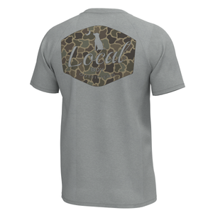 LOCAL BOY OUTFITTERS Kid's Tees COOL GRAY / XS Local Boy Youth Brush Badge Short Sleeve Heather Performance Shirt L0400013CGRY