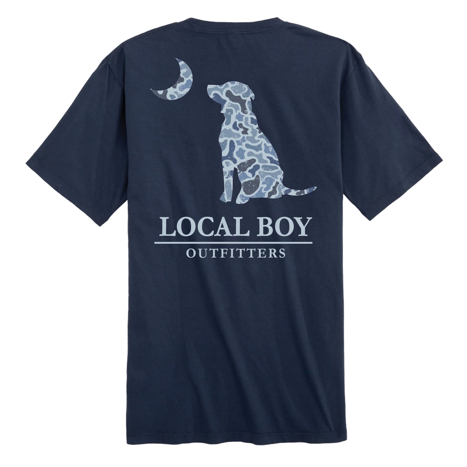 LOCAL BOY OUTFITTERS Kid's Tees Local Boy Youth Distressed LCF Cobalt Dog & Moon T-Shirt