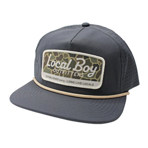 LOCAL BOY OUTFITTERS Men's Hats CHARCOAL Local Boy Men's Brush Camo Mark Low Profile Perforated Rope Hat L3000828CHA