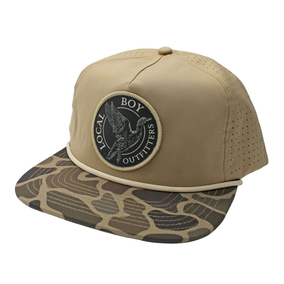 LOCAL BOY OUTFITTERS Men's Hats KHAKI/BRUSH CAMO Local Boy Men's Ascent Patch Low Profile Perforated Rope Hat L3000829KHBC