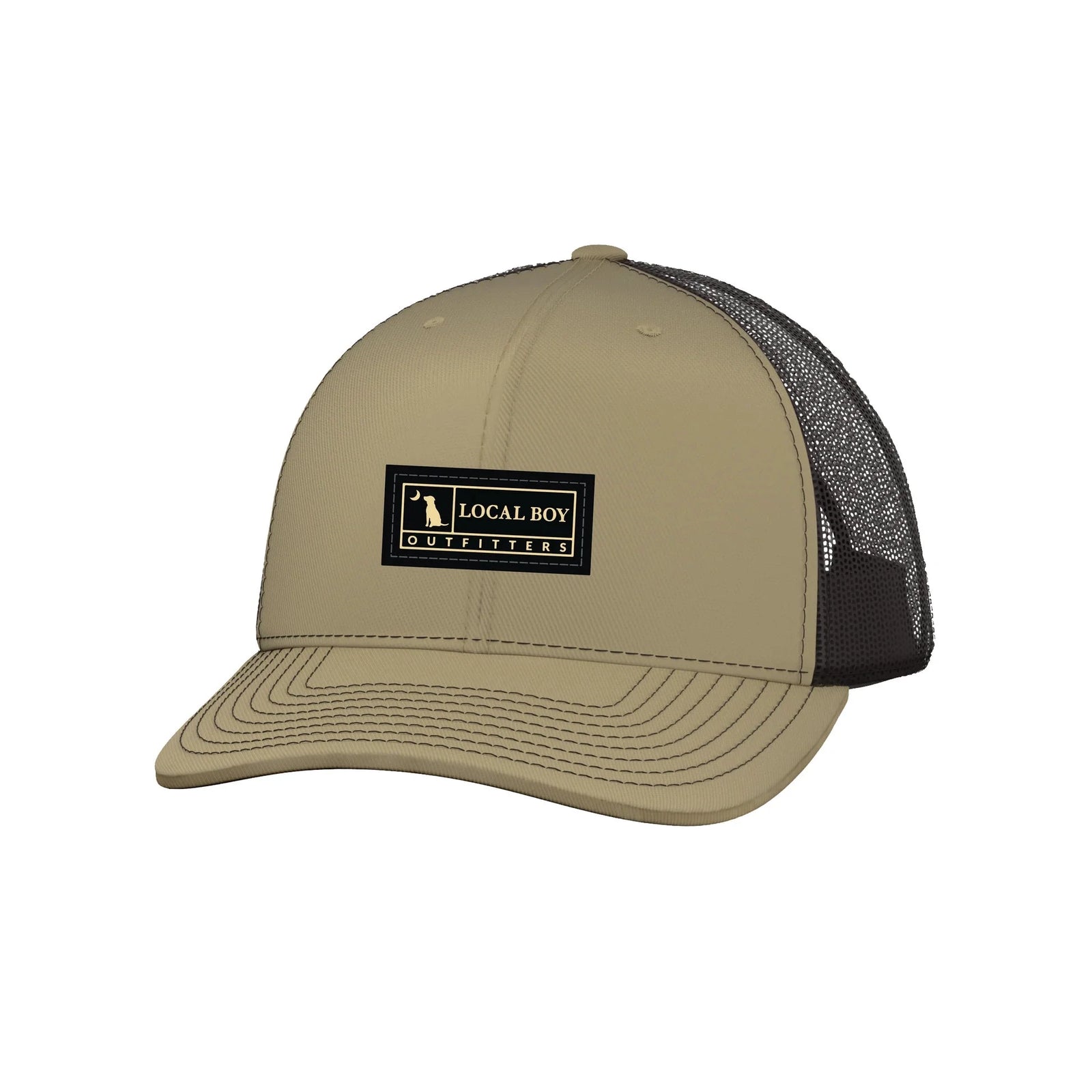 LOCAL BOY OUTFITTERS Men's Hats KHAKI/COFFEE / OS Local Boy Woven Label Trucker Hat || David's Clothing L3000003KHC