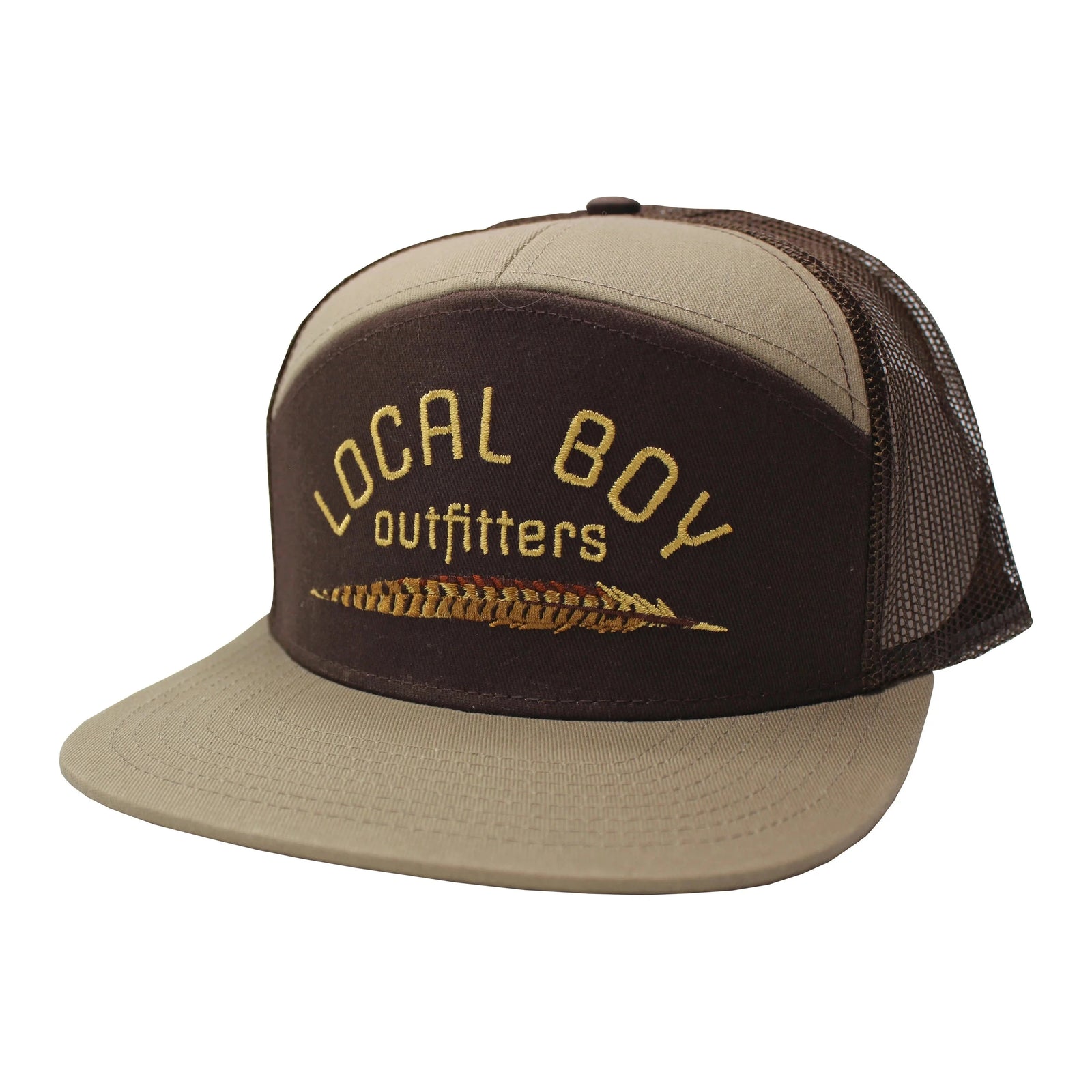 LOCAL BOY OUTFITTERS Men's Hats LIGHT BROWN / OS Local boy Men's Pheasant Feather 7 Panel Hat L3000405LTB