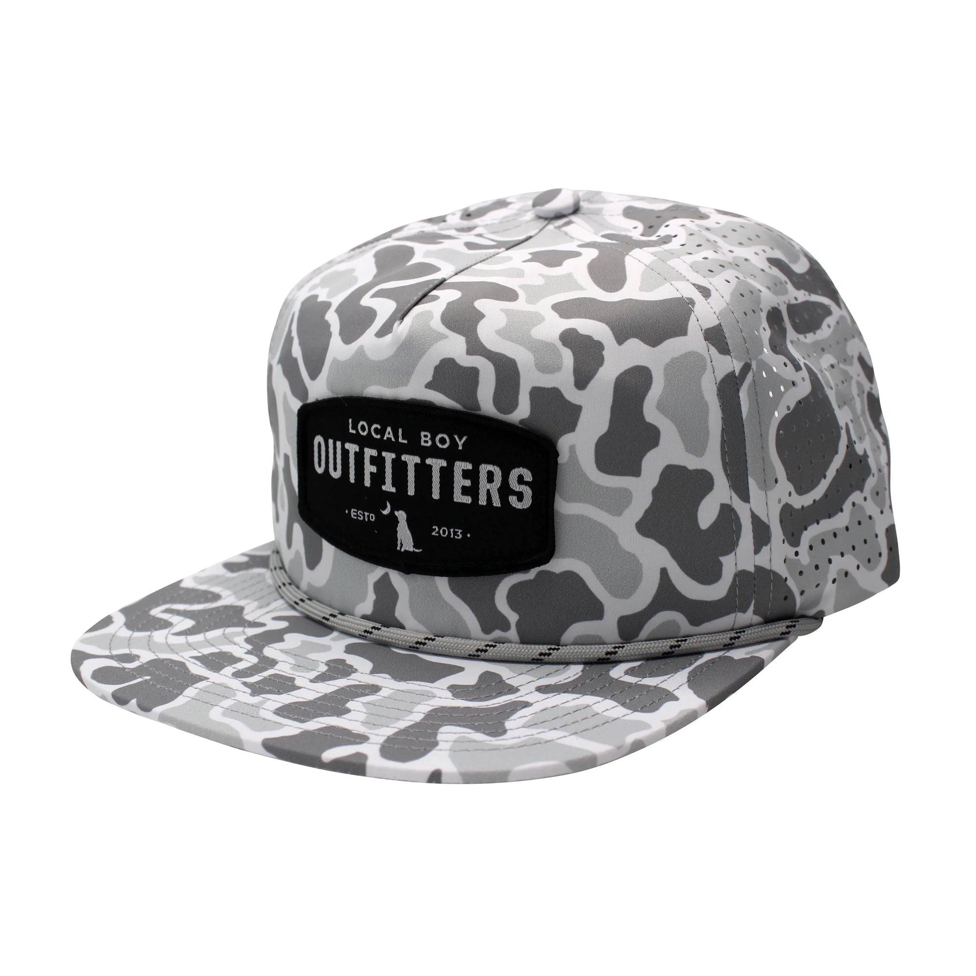 LOCAL BOY OUTFITTERS Men's Hats WHITE LOCALFLAGE / OS Local Boy Men's Perforated Flat Brim Hat L3000248WLCF