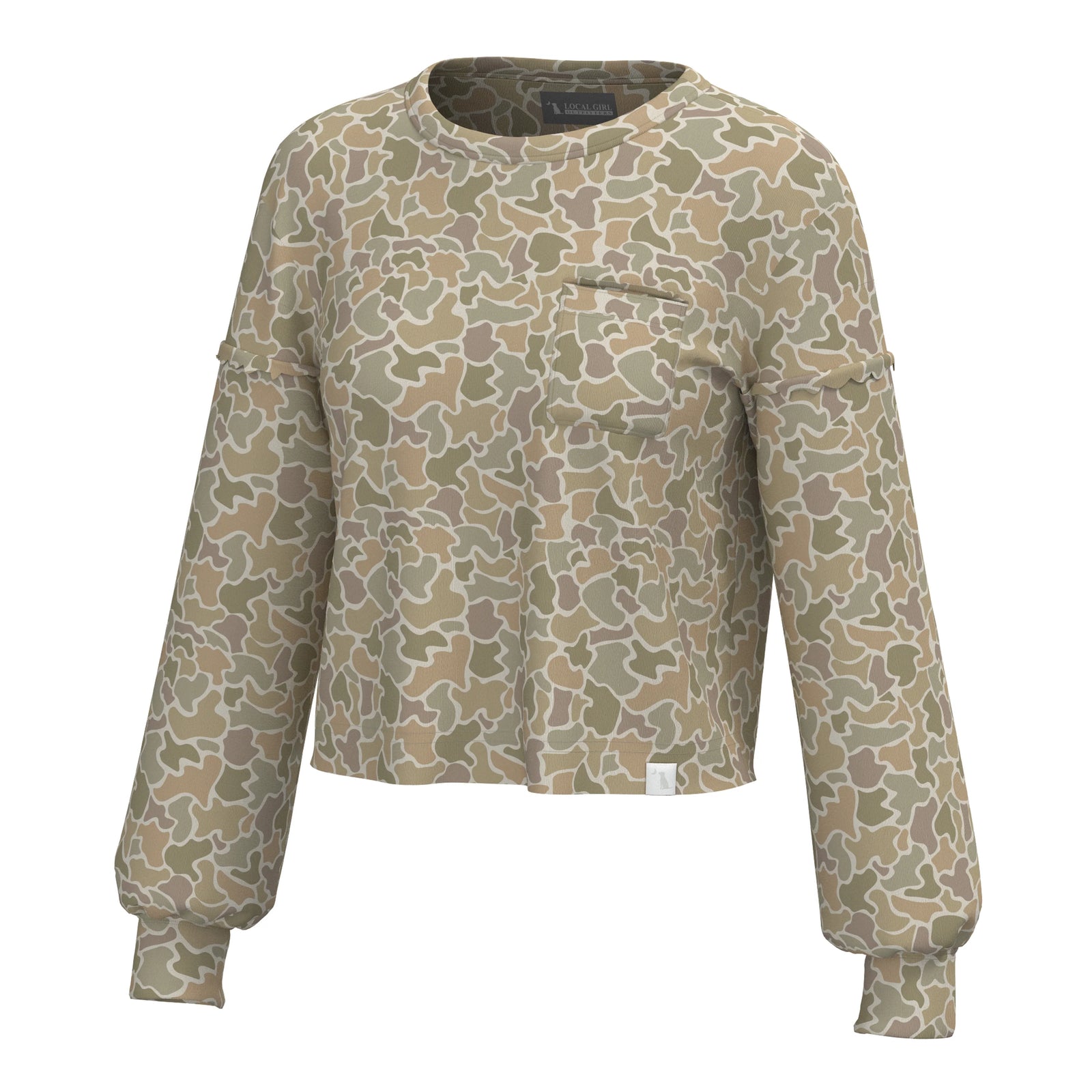 LOCAL GIRL Women's Top XS / OLIVE Local Girl Women's Revive Crewneck || David's Clothing L5130010