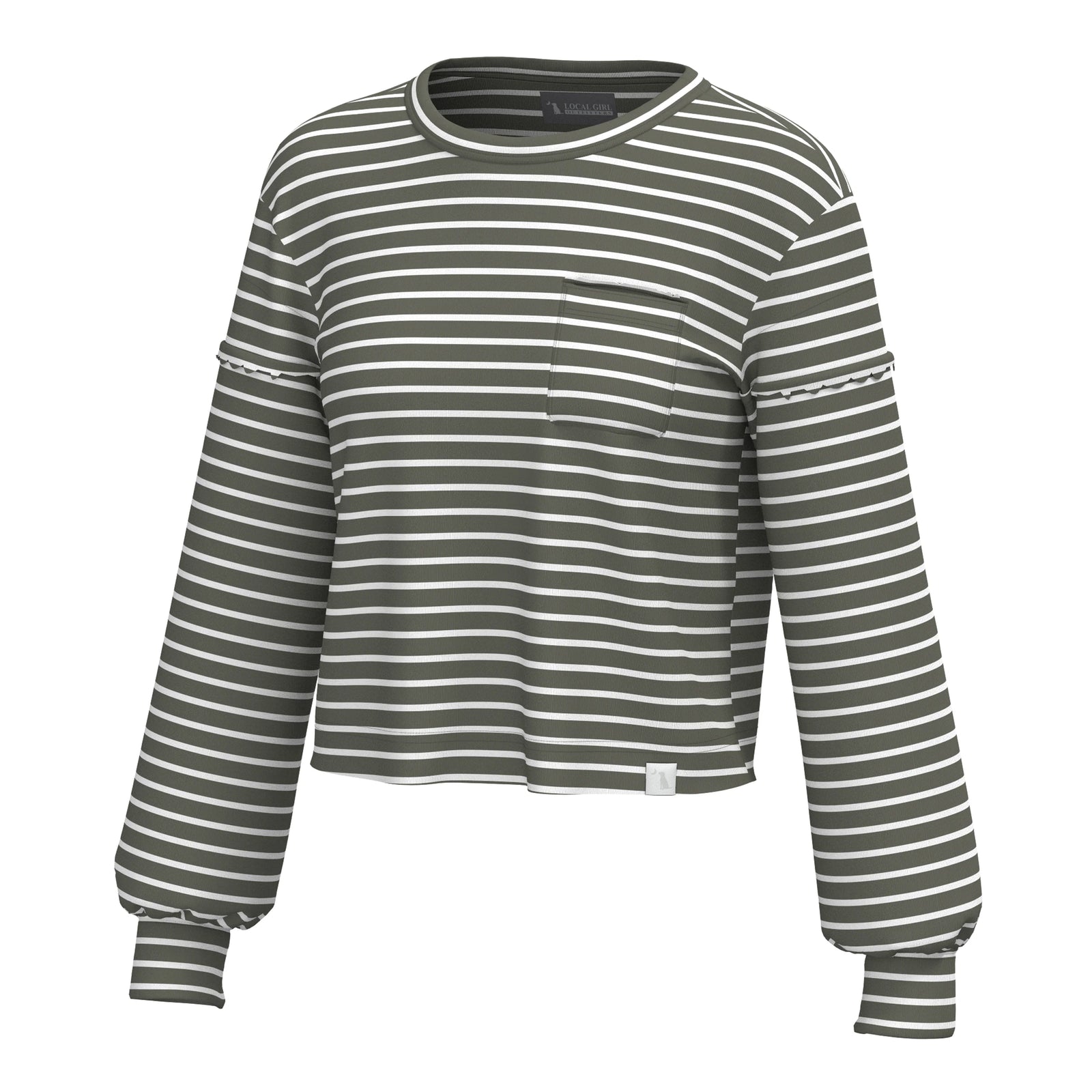 LOCAL GIRL Women's Top XS / OLIVE Local Girl Women's Revive Crewneck || David's Clothing L5130010