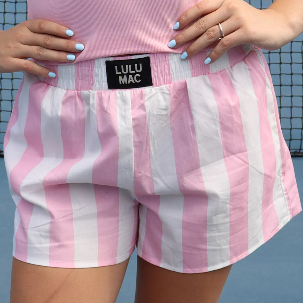 LU LU MAC Women's Shorts Lulu Mac Light Pink Darby Boxer Short