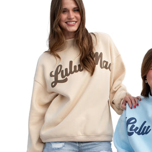 LU LU MAC Women's Sweatshirt XS / CREAM Lulu Mac Script Sweatshirt LM-SW-1020