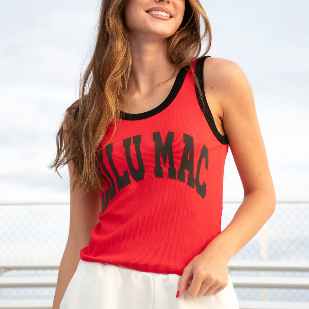 LU LU MAC Women's Top Lulu Mac Tank - Red/Black