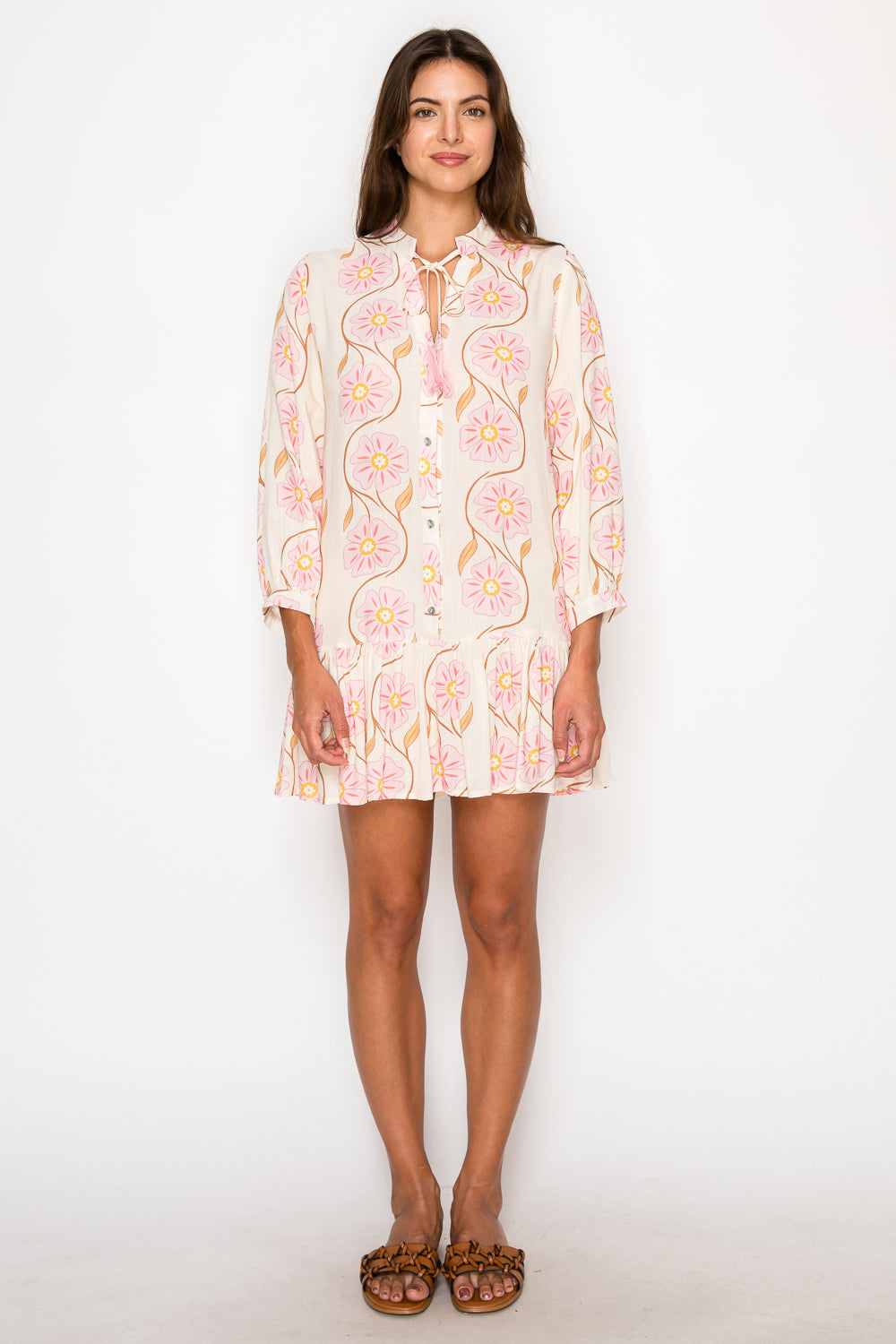 MEET ME IN SANTORINI Women's Dresses Floral Swirl Short Dress