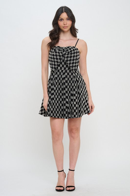 Midnight Weave Bow Mini Dress Midnight Weave Bow Mini Dress