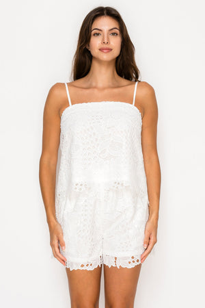 MEET ME IN SANTORINI Women's Set White Floral Lace Set