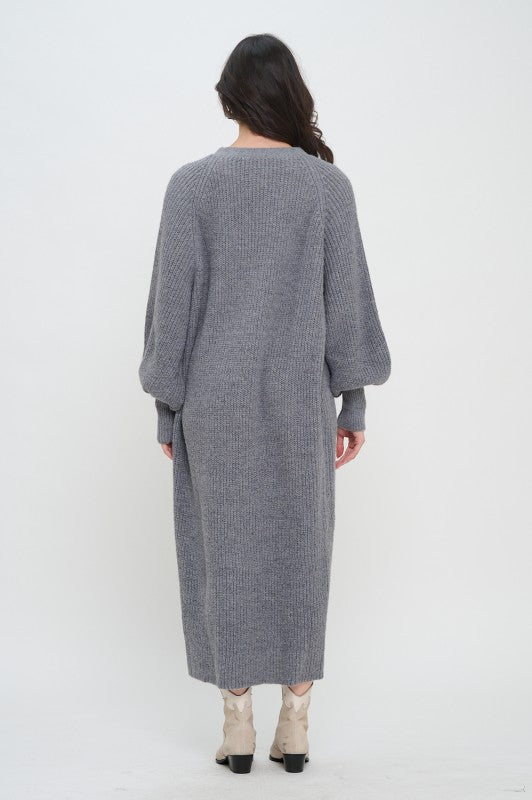Heather Grey Sweater Long Duster