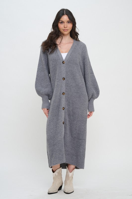 Heather Grey Sweater Long Duster