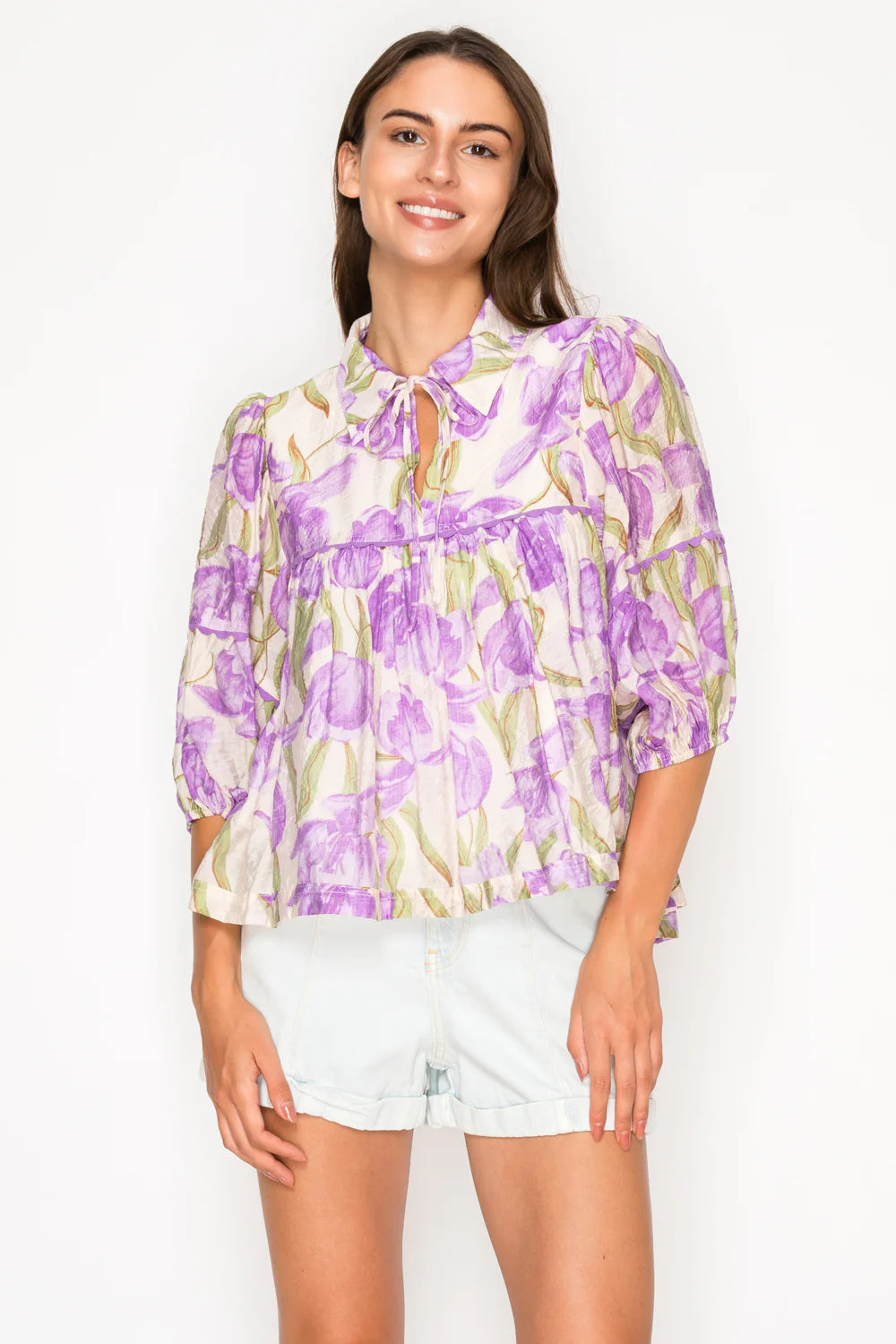 MEET ME IN SANTORINI Women's Top Aphrodites Garden Blouse