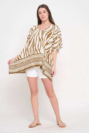 MEET ME IN SANTORINI Women's Top Sienna Woodlands Tunic || David's Clothing