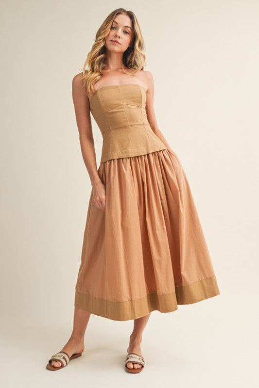 MUSTARD SEED Women's Dresses Corset Lined Strapless Dress