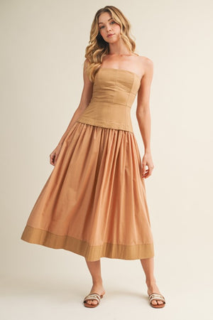 MUSTARD SEED Women's Dresses RATTAN / S Corset Lined Strapless Dress S24840