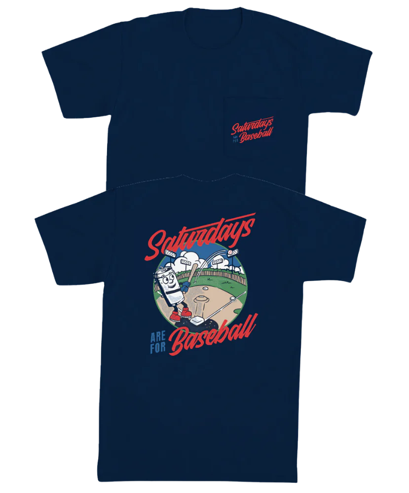 OLD ROW Men's Tees Barstool Sports Saturdays Are For Baseball Pocket Tee