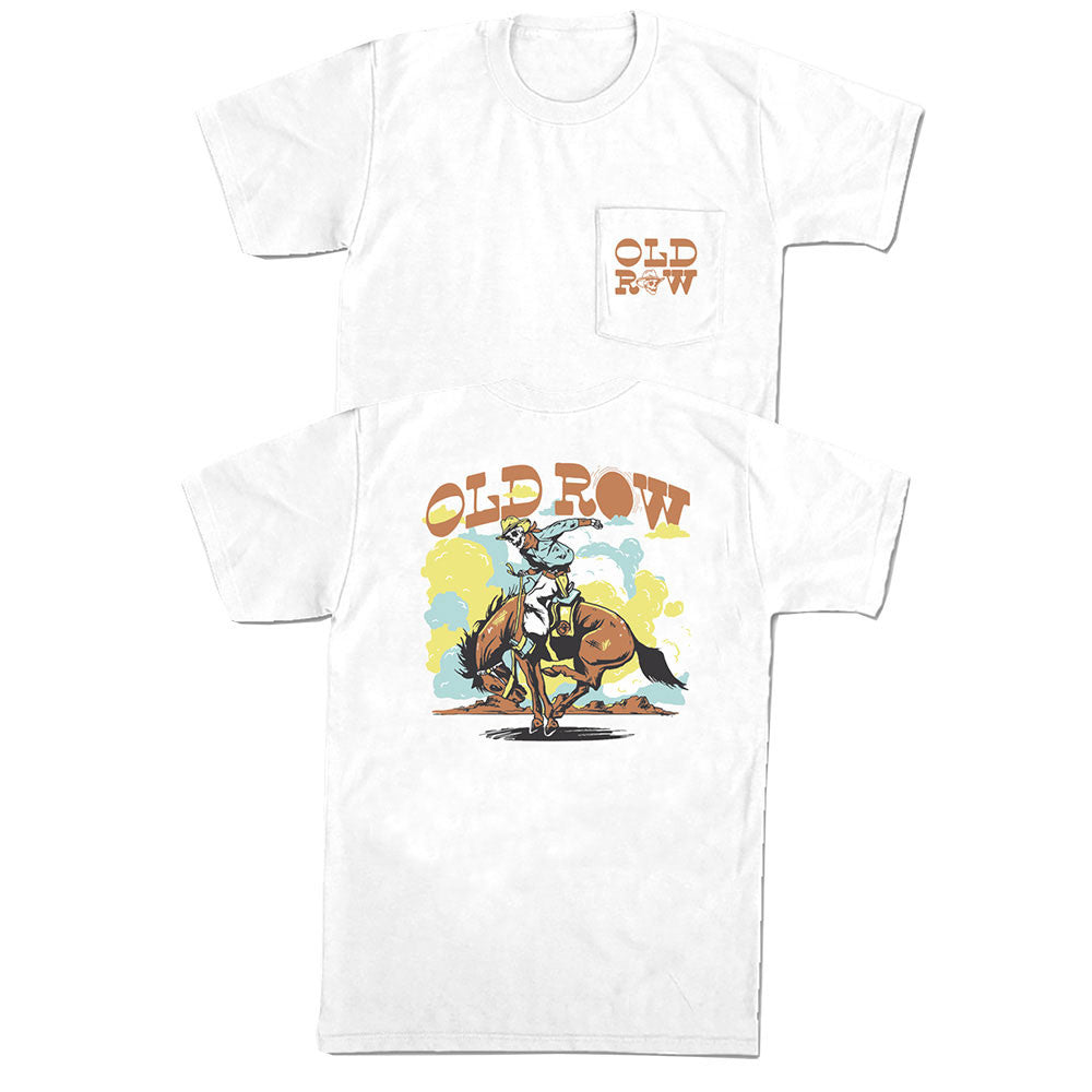 OLD ROW Men's Tees Old Row Bucking Cowboy T-Shirt - White