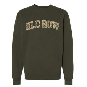 OLD ROW Women's Sweatshirt ARMY GREEN / S Old Row Camo Crewneck Sweatshirt WROW3725