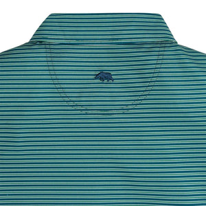 ONWARD RESERVE Men's Polo Onward Reserve Trophy Stripe Performance Pique Polo - Blue Wing Teal