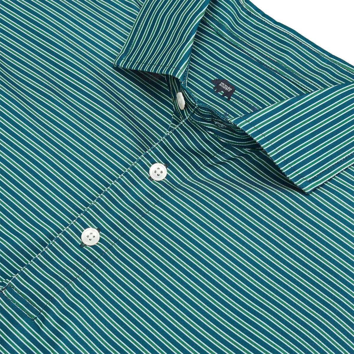 ONWARD RESERVE Men's Polo Onward Reserve Trophy Stripe Performance Pique Polo - Blue Wing Teal