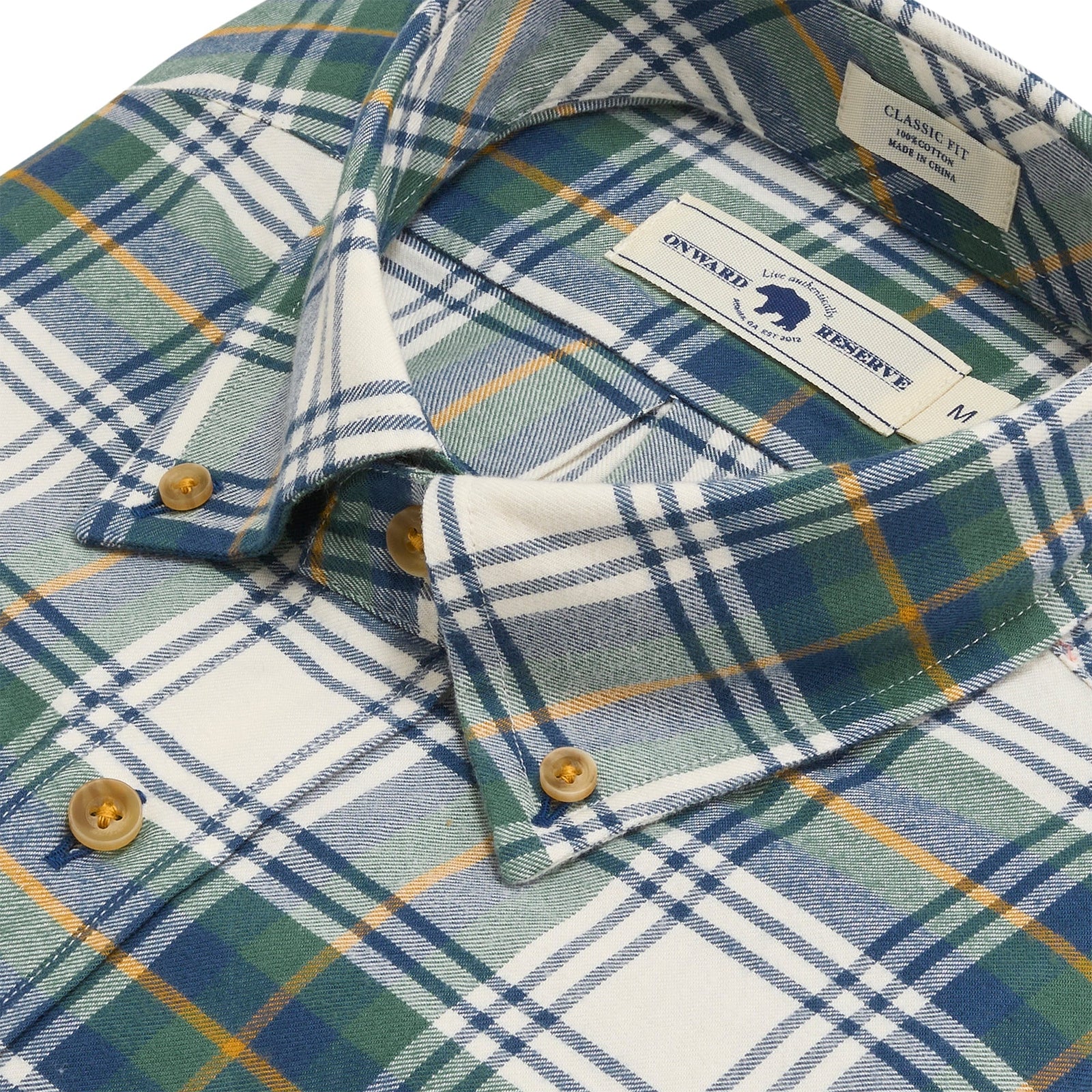 ONWARD RESERVE Men's Sport Shirt Onward Reserve Bark Featherweight Flannel - Mallard Green