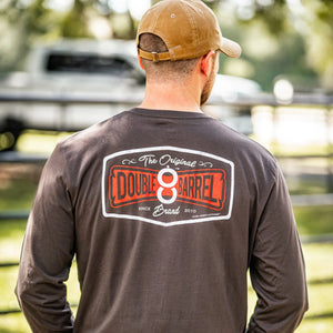 OVER UNDER CLOTHING Men's Tees Over Under L/S Double Barrel Brand T-Shirt Charcoal