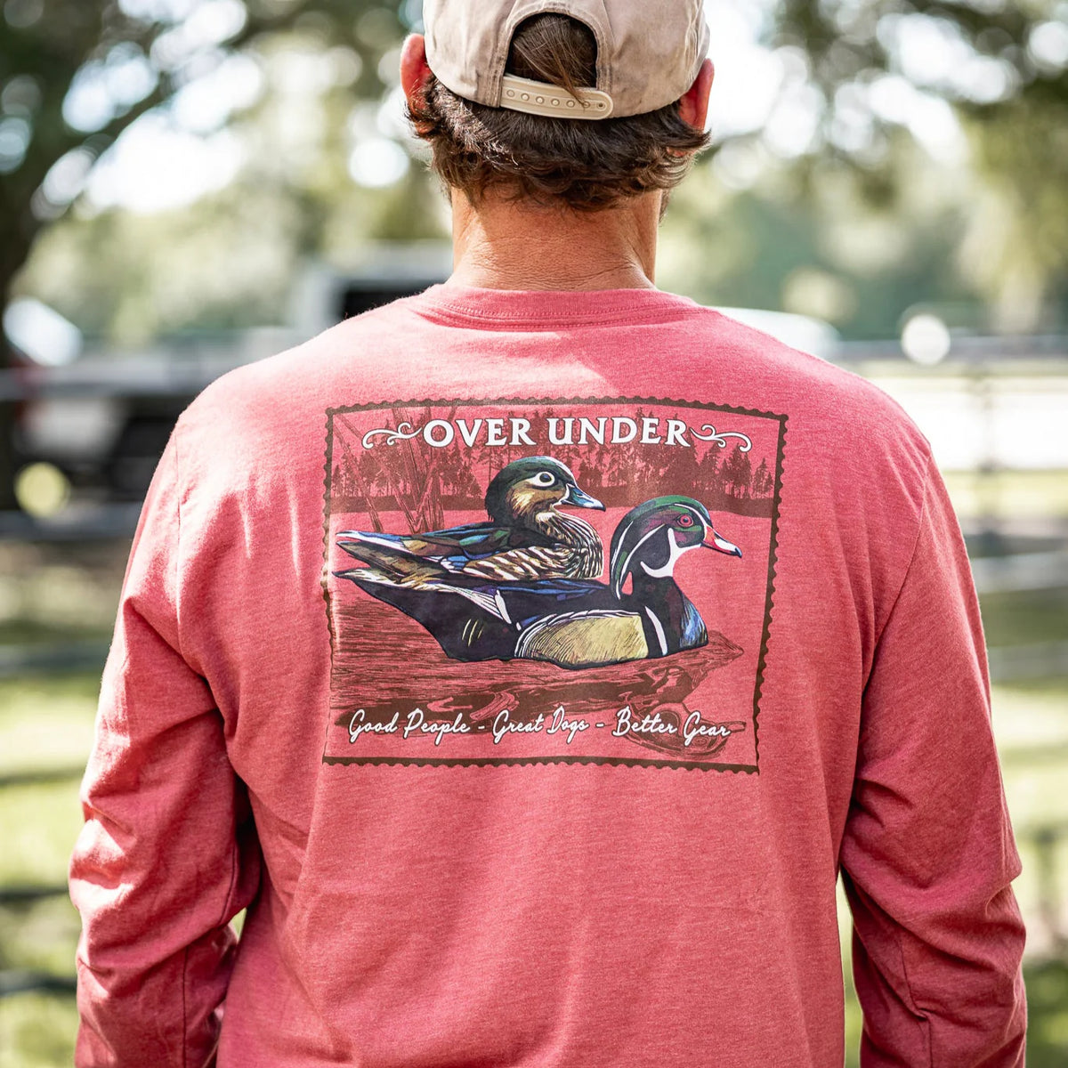 OVER UNDER CLOTHING Men's Tees Over Under L/S Wood Duck Stamp T-Shirt Brick
