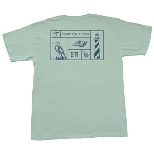 PEACH STATE PRIDE Men's Tees Peach State Pride Georgia Coast Short Sleeve Pocket Tee
