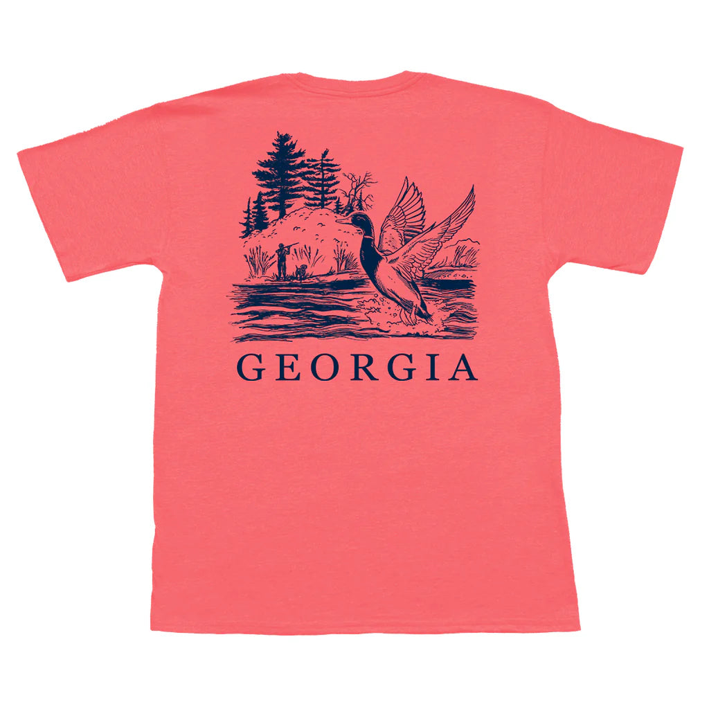 PEACH STATE PRIDE Men's Tees Peach State Pride Georgia Duck Hunt Short Sleeve Pocket Tee