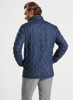PETER MILLAR Men's Jackets Peter Millar Suffolk Quilted Wool Travel Coat || David's Clothing